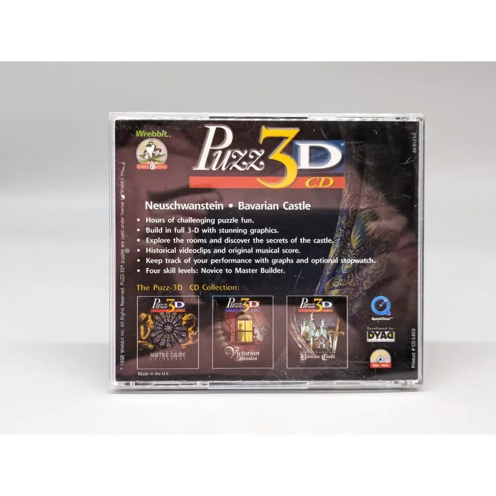 Puzz 3D CD Neuschwanstein Bavarian Castle for PC Windows Mac Video Game